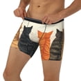 thumbnail image 3 of Salouo Four Cats Watching Rain Pattern Men's Boxer Briefs, Soft & Breathable Underwear Elastic Waistband Briefs for Men,1-Pack, 3 of 7