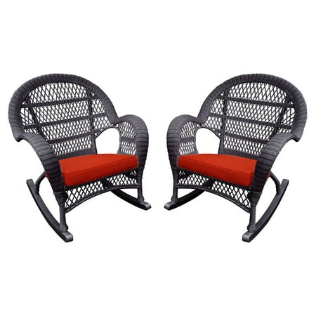 Jeco Santa Maria Wicker Patio Rockers With Optional Cushion Set Of Jeco Santa Maria Wicker Patio Rockers With Optional Cushion Set Of 2