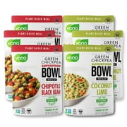 Vana Life's Foods Plant based Ready Meal - Green Chickpea Superfood Bowl Heat and Eat Microwaved Cooked Bowl | Product of the USA (Chipotle & Lime Combo, 6-Pack)