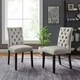thumbnail image 2 of Side Dining Chair, Set of 2, Grey Gray, Velvet, Modern Contemporary, Kitchen Room Cafe Bistro Restaurant Hospitality, 2 of 9