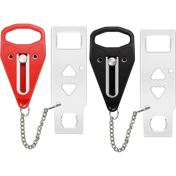 Cerraduras de puerta portátiles de 2 piezas para hogares, hoteles y apartamentos para brindar privacidad y seguridad adicionales para la seguridad del hogar mientras viaja, dormitorio