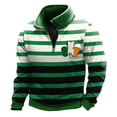 thumbnail image 4 of KHONTS Men's St. Patrick's Day Quarter Zip Sweatshirt Long Sleeve Pullover Shirts Irish Shamrock Parade Tops 02-Black L, 4 of 4