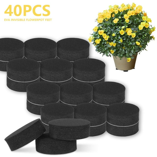 AMERTEER Flower Pot Feet Invisible Plant Riser Stands Self-adhesive Non-slip Pad for Large and Medium-sized Flower Pots