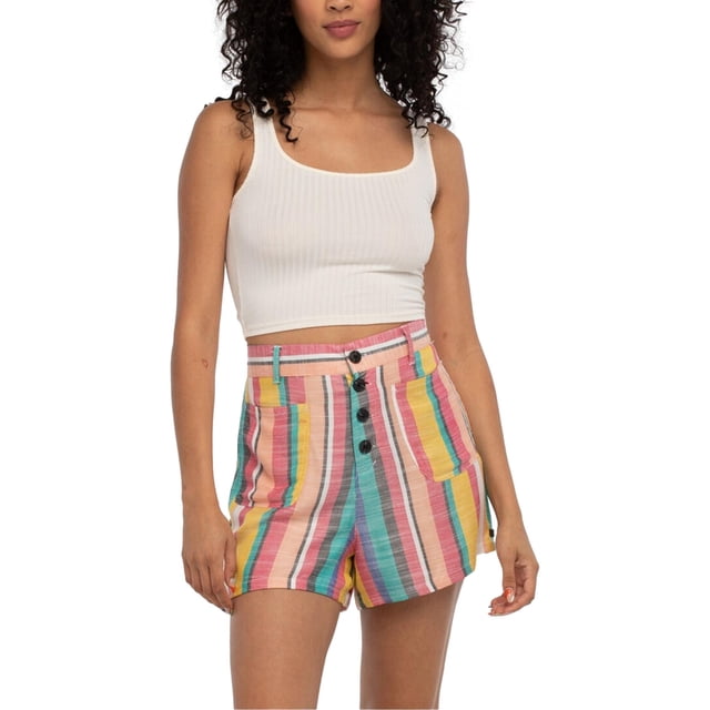 Shorts casuales para caminar con botones en la parte delantera para mujer Hurley lolst XL