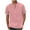 Pink, variant on Lenago Mens Shirts Solid Color Sport Shirt with Button Round Neck Short Sleeve Top/Shirt