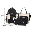 thumbnail image 2 of Women Fashion Canvas Hit Color Backpack Shoulder Bag Pencil Case (Black), 2 of 10