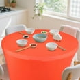 thumbnail image 3 of Universal Round Tablecloth with Four Elastic Corner Bands for Secure Non- Fit on Large Circular Tables, 3 of 4