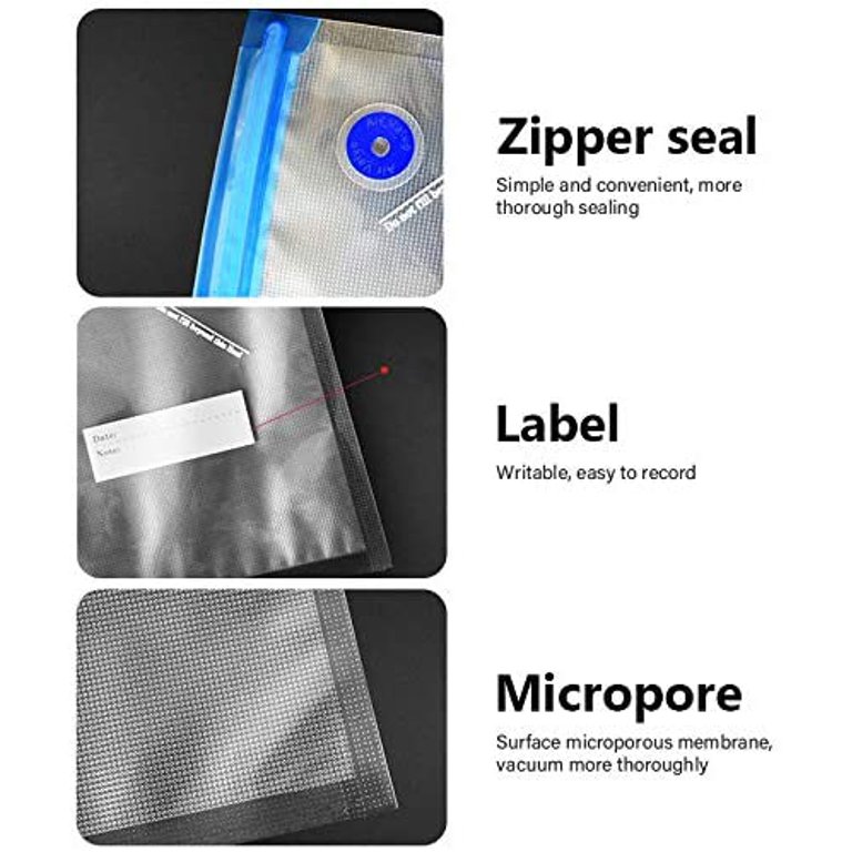 Reusable Vacuum Food Storage Bag Resealable BPA Free Zipper