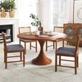 thumbnail image 2 of Gymax Rattan Dining Chair Set of 2 w/ Rubber Wood Frame Linen Fabric Padded Seat, 2 of 9