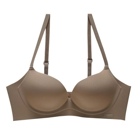Sheghy Wireless T-Shirt Bra-Seamless Color Block Comfort Everyday Bra/Ladies Sports Bras Clearance Coffee