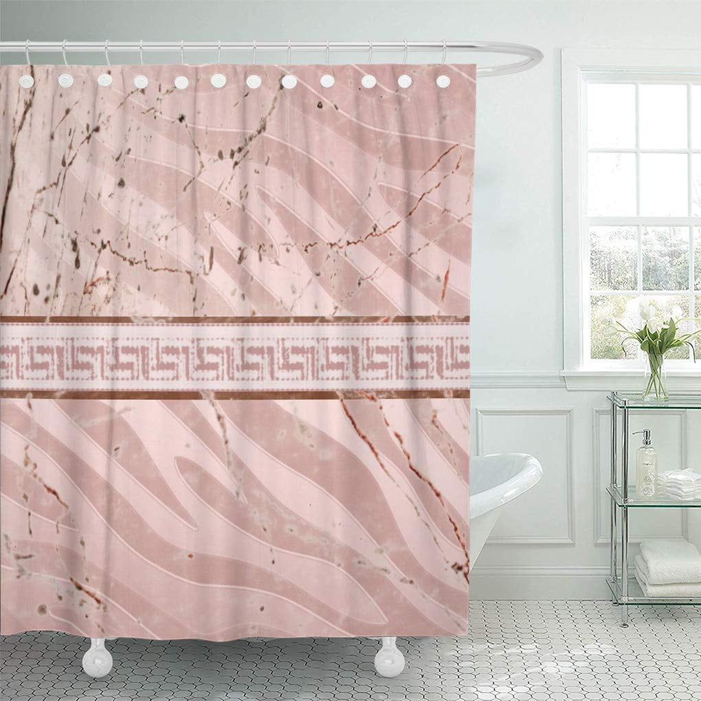 Cynlon Brown Dusty Distressed Pink, Brown Zebra Shower Curtain