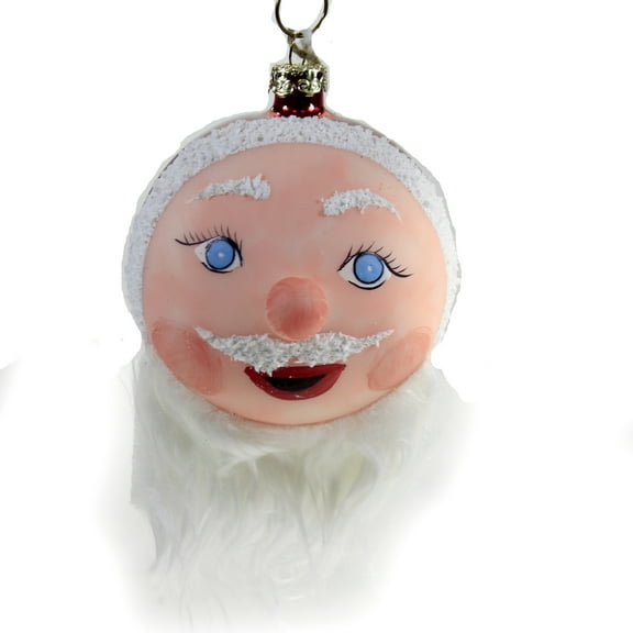 Blue Eyed Santa - 6 Glass Ornaments 3.5 Inch, Glass - Christmas Italian Inspired Nose Go1020