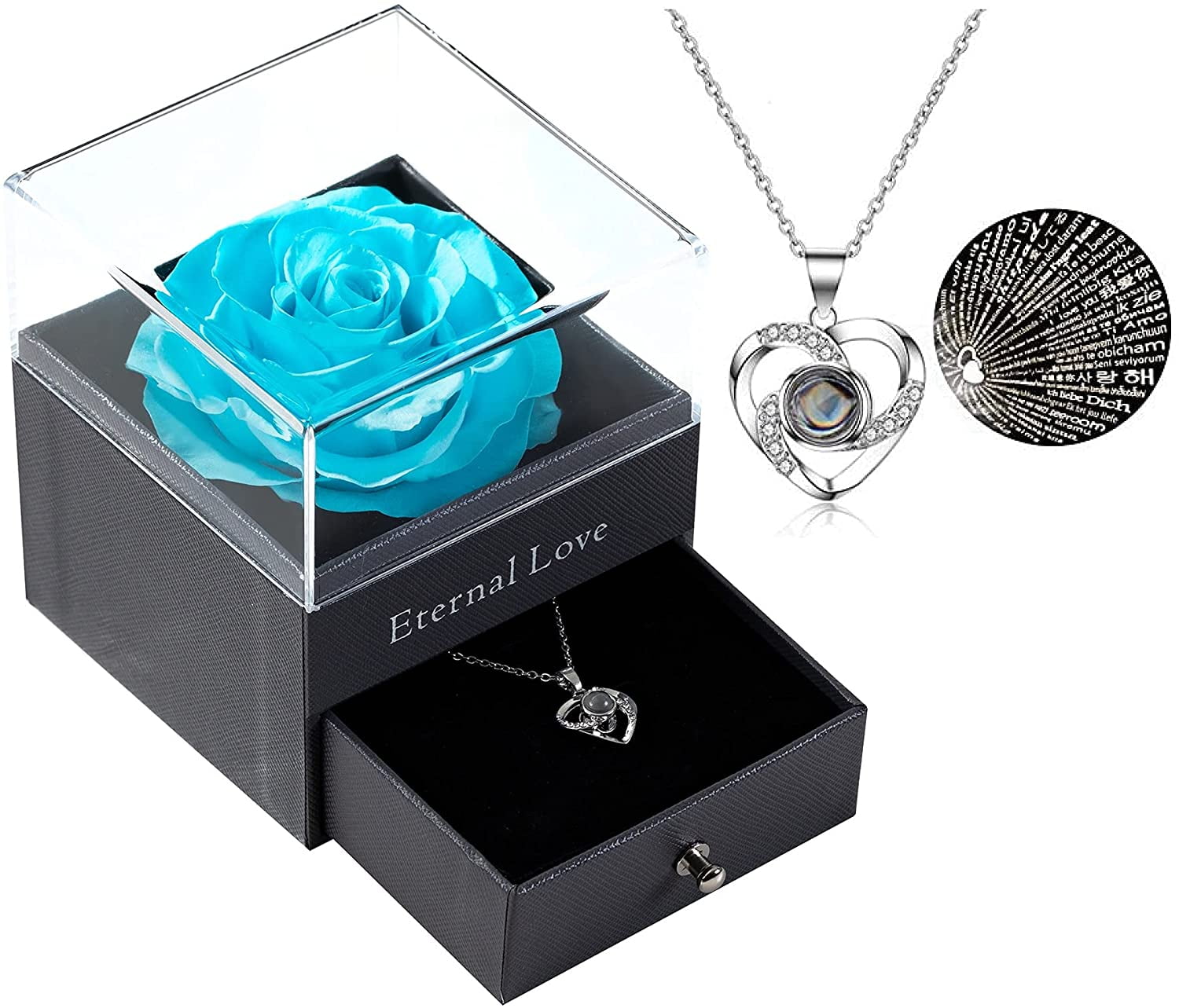 Eternal love sale rose with necklace