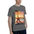 thumbnail image 2 of Bingfone Starfish Sunset Sea Beach Men'S Loose Fit Short-Sleeve Pocket T-Shirt, 2 of 7