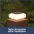 thumbnail image 1 of Solar Post Lights, Solar Cap Light with 2 Light Modes, Transparent Lampshade, Manual Switch, IP65Waterproof Square Column Lamp For Patio, Garden, 1 of 7