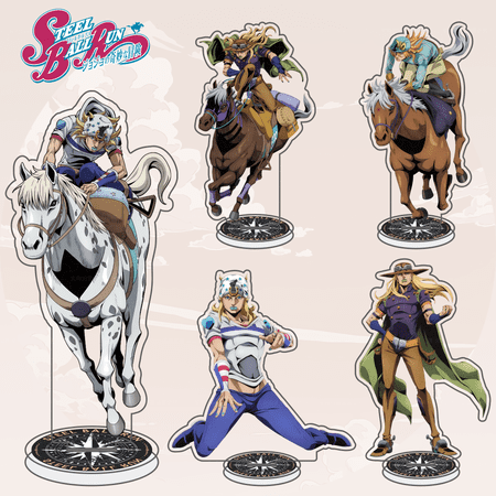 Anime JoJo’s Bizarre Adventure Johnny Joestar Gyro Zeppeli Diego Lucy Acrylic Stand Model Standee Desk Decor Collection gifts (1 standee_15cm)