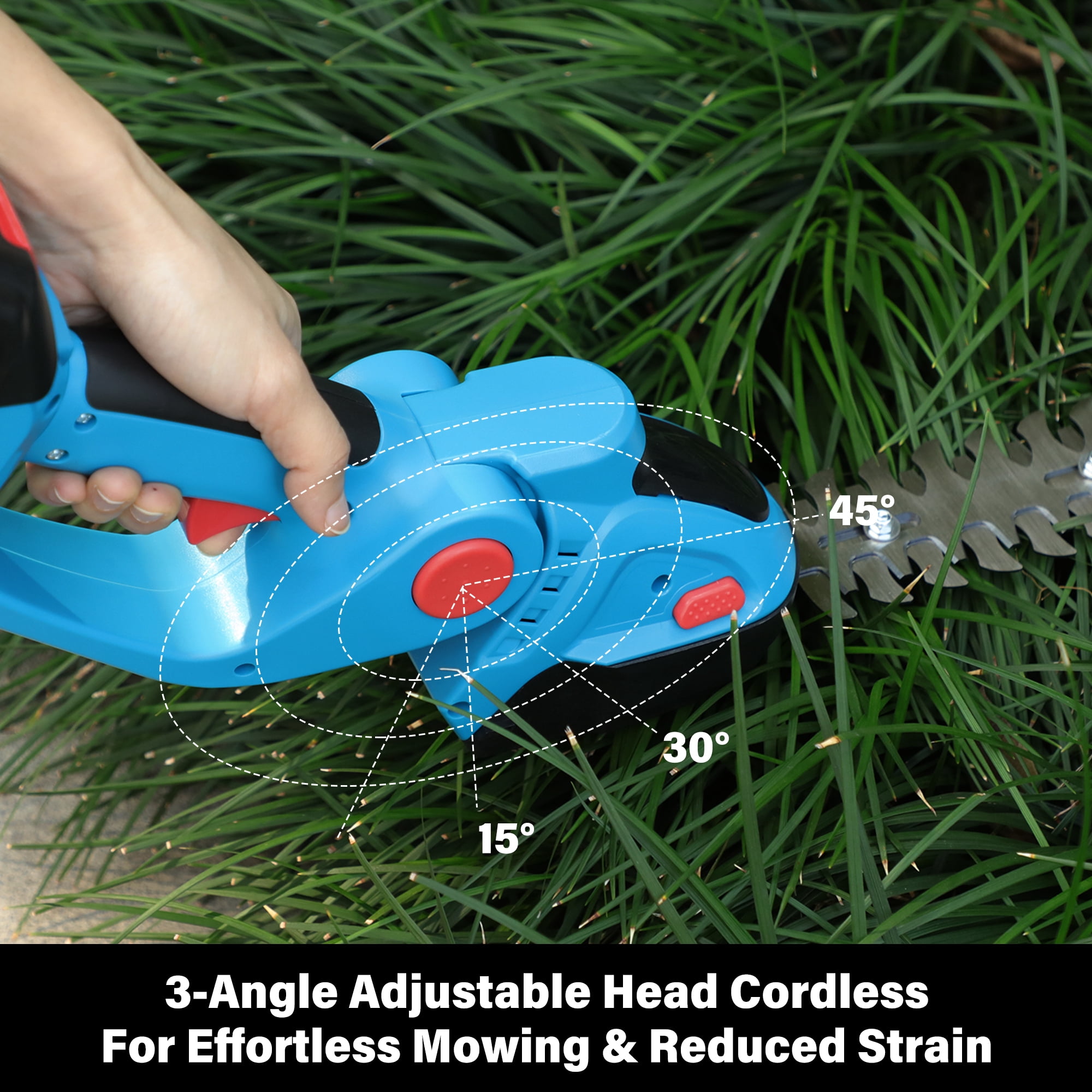 YouLoveIt Hedge Trimmer Cordless & Garden Shears Hedge Clippers Grass Cutter W/ Pruning Scissor 2 in 1 Handheld Hedge Trimmers Rechargeable