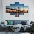 thumbnail image 3 of TISHIRON 5PCS Framed Canvas Wall Art Set,60"x40" Benjamin Franklin Bridge Canvas Art Decor, 3 of 7