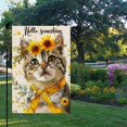 thumbnail image 2 of Hello Sunshine Watercolor Cute cat Sunflowers Spring Garden Flag Vertical Double Sided Spring Summer Garden Flag Seasonal Rustic Yard Lawn Outdoor Decor 12.5x18" style 2, 2 of 4