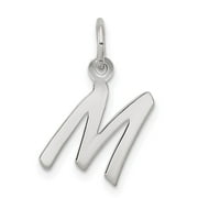 VSIRIUS Sterling Silver Rhodium-plated Letter M Initial Charm QQC5092M