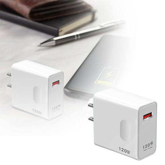 120W Super Fast Charger – Universal USB Charging Head for Smartphones & Tablets, Compact Portable Design