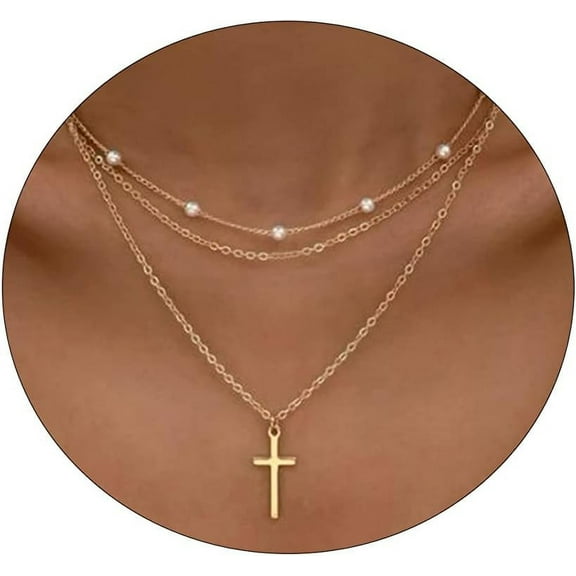 Dainty Gold Necklace For Women 14K Gold Plated Layered Satellite Necklaces Trible Layering Paper Clip Chain Link Necklace Everyday Jewelry[o3754]