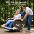 thumbnail image 3 of Giantfurnni Outdoor Wicker Swivel Reclining Chair Patio Chaise Lounge Chair Recliner with Adjustable Backrest and Footrest for Pool Deck, 3 of 12