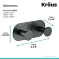 thumbnail image 2 of Kraus Bathroom Robe and Towel Double Hook, Matte Black Finish, 2 of 8