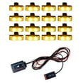 thumbnail image 2 of 16pcs Amber 2-LED 12V Car Truck Grille Dash Emergency Warning Hazard Strobe Light Bar Kit, 2 of 9