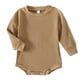 thumbnail image 1 of Gibobby Ropa Para Bebe acanalado de Color sólido de manga larga para bebés y niñas, mono para recién nacidos, ropa(Caqui, 3-6 Meses ), 1 of 5