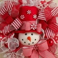 thumbnail image 6 of 15.7" Merry Christmas Snowman Wreath - Silver Red White Snow Christmas Mesh Front Door Wreath - Winter Decor, 6 of 7