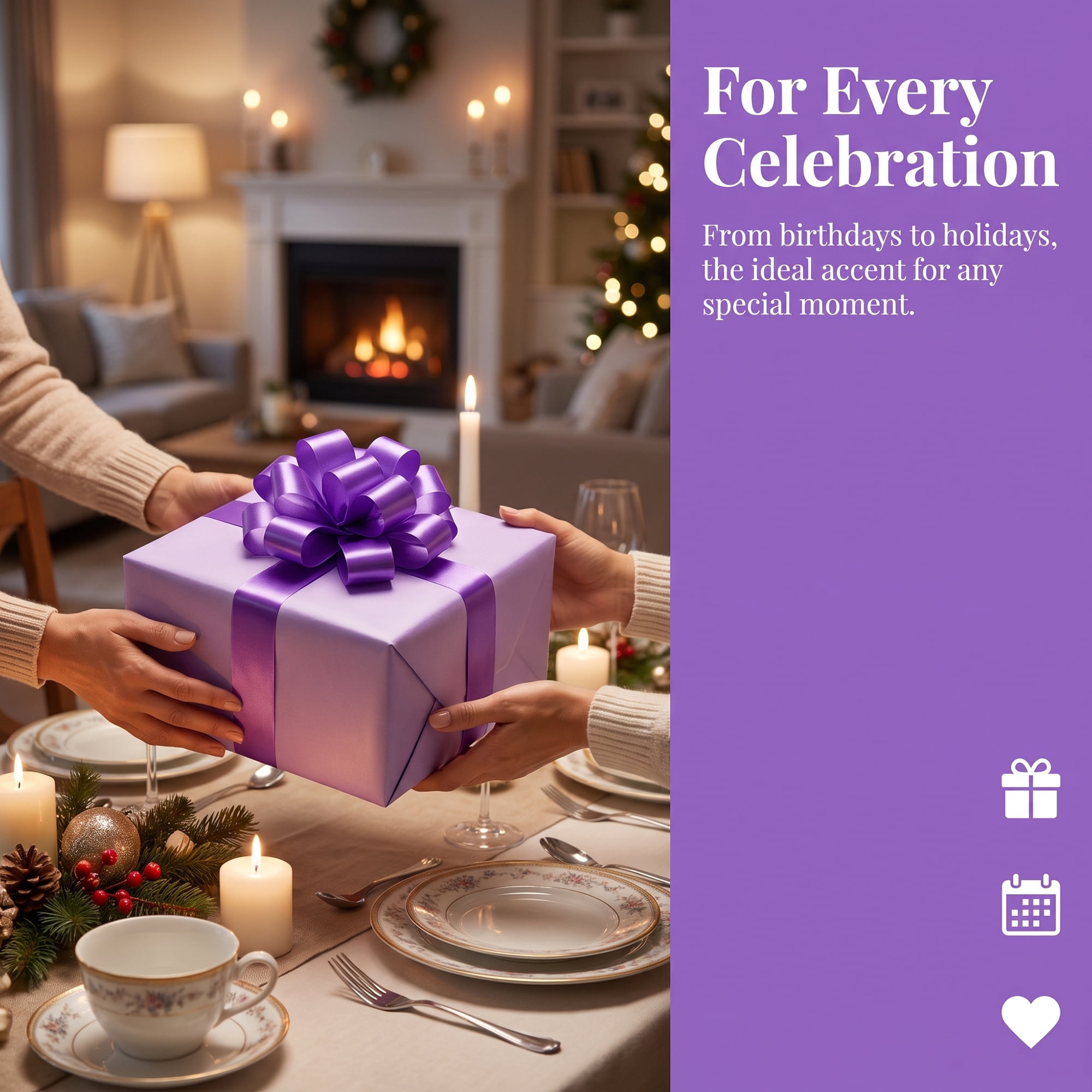 Unique Bargains Crush-Resistant Metallic Bows for Gift Wrapping and Decoration Purple