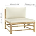thumbnail image 2 of vidaXL 3 Piece Patio Lounge Set with Cream White Cushions Bamboo, 2 of 10