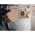 thumbnail image 4 of ELLEN TRACY Women’s Gold Half-Bangle Watch – Black Sunray Octagon Dial with Faceted Crystals, 4 of 6