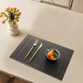 thumbnail image 4 of European Style Pvc Western Placemat Black， Kitchen Placemats Heat Place Mats Washable Pvc Table Mats Woven Vinyl Plastic Placemats for Dining Table Non Slip Stain Kitchen Table Placemats, 4 of 7