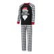 thumbnail image 3 of Pijamas navideños familiares a juego: camisetas de manga larga con cuello redondo y estampado de letras y gorro de Papá Noel, y pantalones a cuadros., 3 of 10