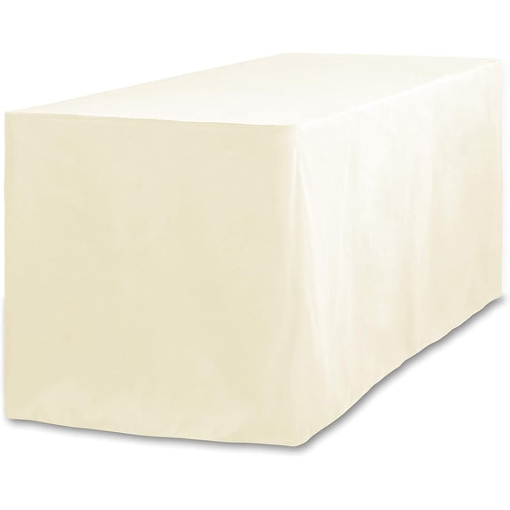 LinenTablecloth 4 ft. Fitted Polyester Tablecloth Ivory