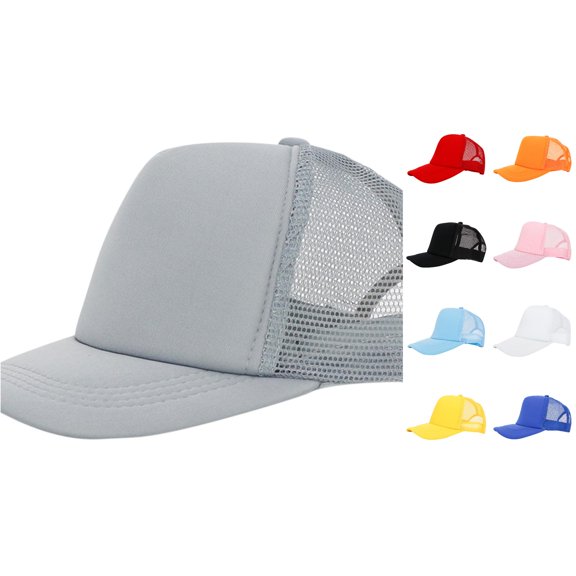Gyujnb Blank Foam Mesh Spliced Trucker Cap Adjustable Snapback Outdoor Sun Block Hat (Unisex Adults),M