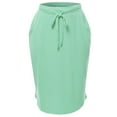 thumbnail image 2 of A2Y Women's Elastic Waist Self Tie Tulip Hem Side Pocket Skirt Dusty Green L, 2 of 5
