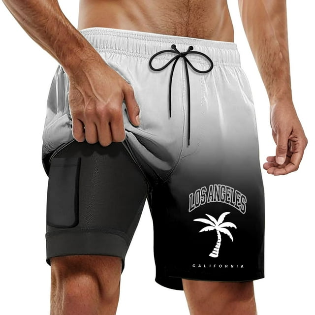HUANBAI Men's Swim Trunks Dry Board Shorts