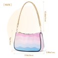 thumbnail image 3 of FORMRS Womens Shoulder Bag with Chain Strap Clutch Purse Cute Tote Handbag, Light Pink Stripes, 3 of 7