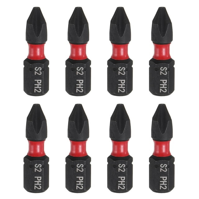 Uxcell 8pcs PH2 Punta de destornillador Phillips 1/4" Vástago hexagonal 25mm/1" Longitud Magnética