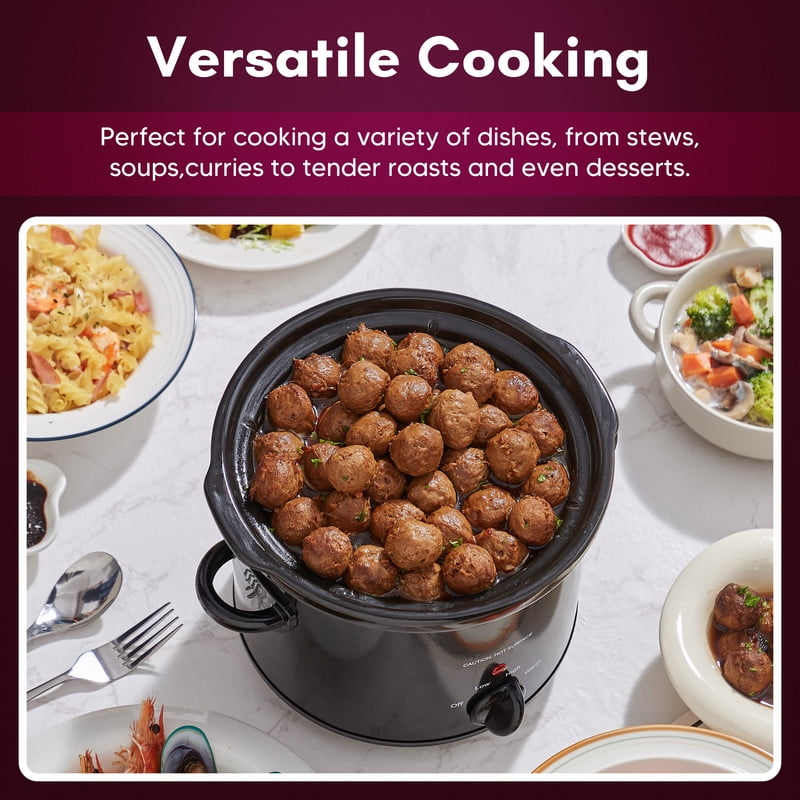 Elite Cuisine MST350 3 Qt Slow Cooker with Adjustable Settings and Keep Warm