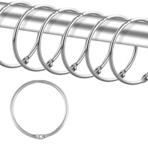 WSBArt 24Pcs Shower Curtain Rings, Rustproof Decorative Shower Curtain Hooks for Bathroom Shower Rod, Metal Round Shower Rings Hooks for Curtain, Loose Leaf Rings, Silver