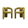thumbnail image 3 of Contemporary Designed Velvet Fabric Upholstered Accent/Dining Chair /Barrel Side Chairs Kitchen Armchair for Living Room set of 2 (Olive Velvet), 3 of 6