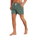 thumbnail image 4 of INSPIRE CHIC Men's Summer Elastic Waist Solid Board Shorts with Pockets 30 Olive Green, 4 of 4