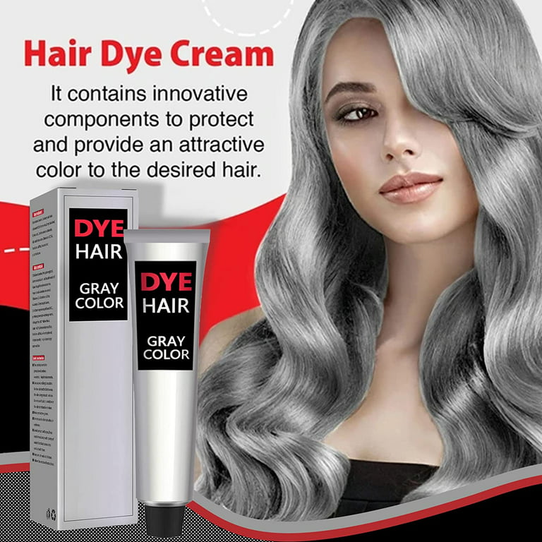 farmaceut ignorere værdig Permanent Hair Dye Color Cream, Light Grey Silver Hair Coloring Dye Creme  Unisex, Safe Hair Dyeing Shampoo, Long Lasting Effect not Easily Fade, DIY  Fashion Hair Dye Permanent for Men and Women -