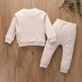 thumbnail image 6 of Odeerbi Toddler Sweatshirt Autumn Winter Girls Boys Cotton Strip Cartoon Bear Crew Neck Long Sleeve 2025 Casual Sweater Trousers Set Beige, 6 of 9