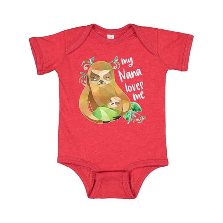 

Inktastic My Nana Loves Me Cute Sloth and Baby Gift Baby Boy or Baby Girl Bodysuit