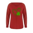 thumbnail image 3 of Wdfiry St. Patrick's Day Clothing Womens Casual St. Patricks Day Print Top Long Sleeve V Neck T-shirt Top, 3 of 3